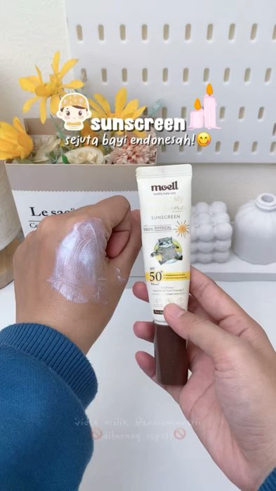 Physical Sunscreen dari moell emang bagus #sunscreenanak #moellskincarebaby #physicalsunscreen