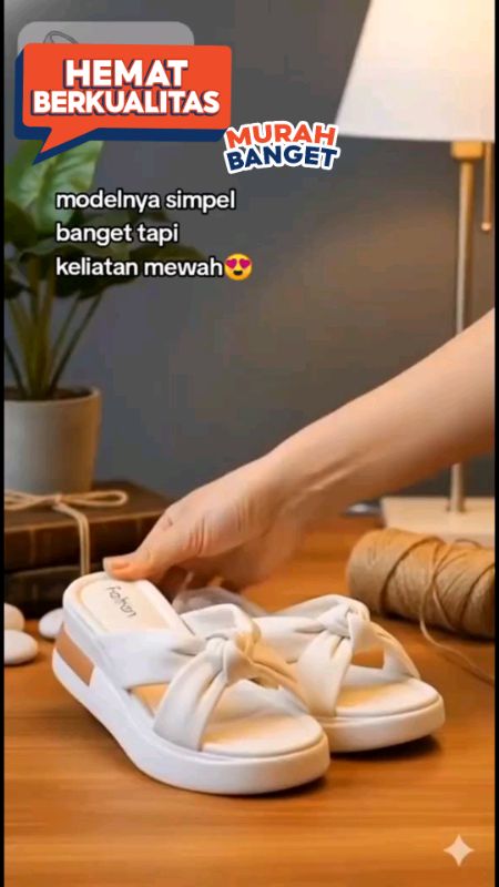 sandal wedges wanita Terbaru Sendal slop Wedges Kekinian sandal Wedges Casual Tinggi sol 5cm#codshopee #fypdooong #gratisongkirshopeevideo #shopeevide
