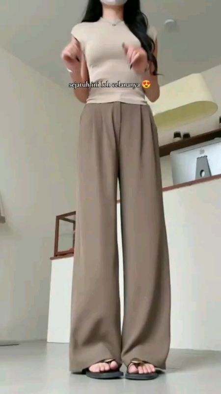 celana kualitas premium#celanawanita #celanaantikusut #loosepants #OOTDFashionShopee