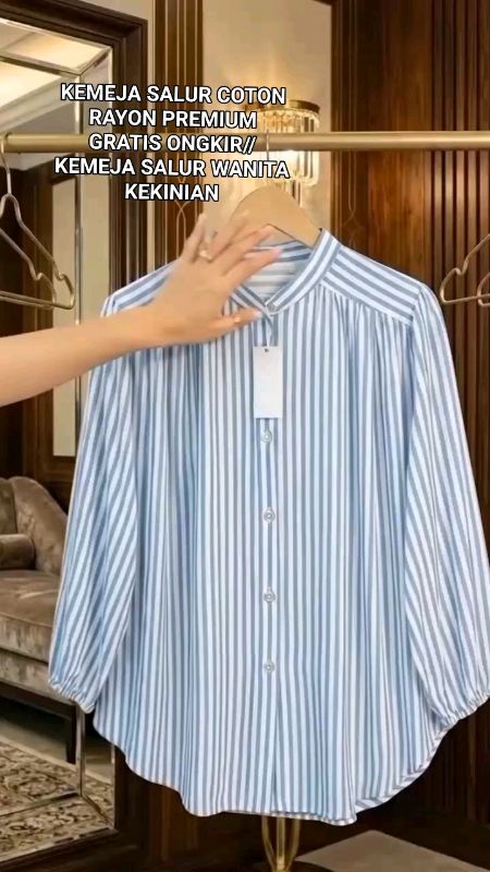 KEMEJA SALUR COTON RAYON PREMIUM GRATIS ONGKIR//KEMEJA SALUR WANITA KEKINIAN#SpillRacunShopee #ViralDiShopeeVideo #ShopeeLook