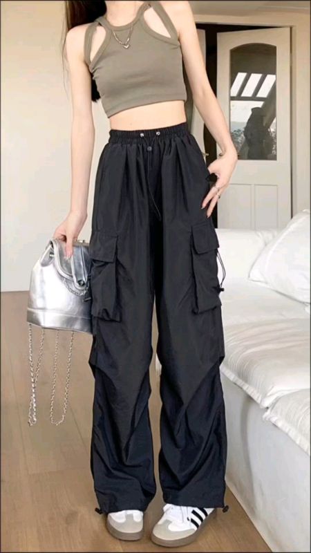 celana cargo highwaist #RacunShopee #SpillRacunShopee #FashiondiShopee #celanacargo #celanakargo #celanawanita