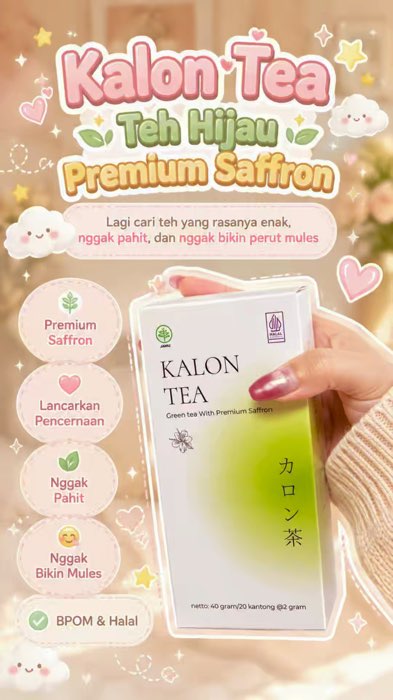 Kalon Teh Hijau Premium Saffron #kalontea #tehherbal #tehdetox #tehhijausaffron #RacunShopeeCheck #SpillBawaBerkah #Diskon60Persen #GratisOngkirRP0
