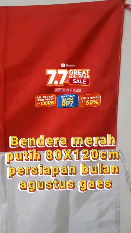 Bemdera merah putih tersedia berbagai ukuran, terbuat dari kain satin #bendera #benderamerahputih #bemderaindonesia #benderapremium #benderaagustus