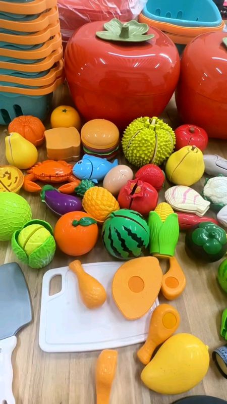 mainan edukasi buah potong sayur #mainanbuahpotong #mainansayurpotong