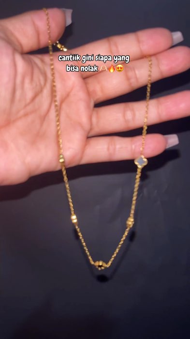 panjang 40+5cm,asli cantiiik banget #kalungwanita #kalungtitanium #kalungclover #kalungclovertitanium #kalungantikarat
