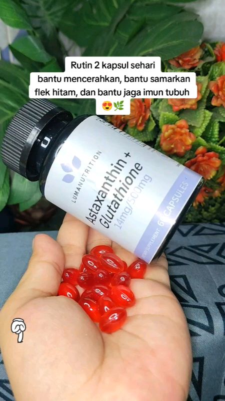#LumaNutrition #astaxanthin #astaxanthinsupplement #astaxanthinkapsul #glutathionecapsule #glutathioneastaxanthin #suplemen #suplemenkulit