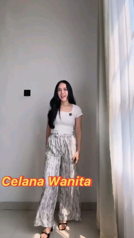 Everday Pants - Stripe Pants Motif Abstrak - Celana Panjang Wanita Baggy Kantor Kuliah #celanasantai #stripepants #ShopeeFashionHaul #SpillBawaBerkah