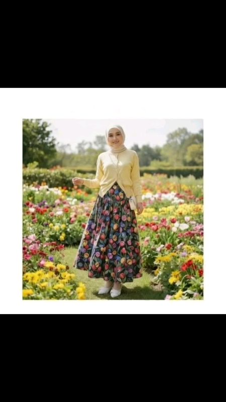 Raypose.id - Rok Floral Pattern Ruffle Skirt Korean Style - Rok Motif Bunga Flowy Cantik Model Kekinian #fypシ #racunshopee #ShopeeCOD