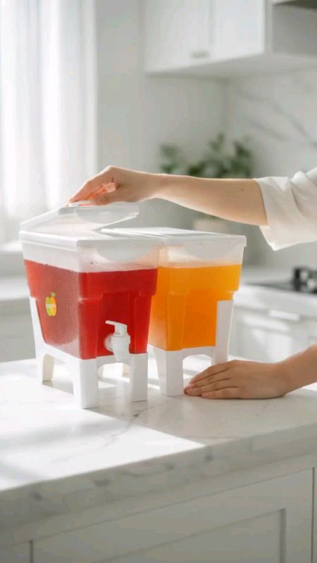 Dispenser jus 2 wadah, praktis & estetik buat sajian minuman. Klik keranjang oren! #termurahdishopee #racunshopee #shopee #cod