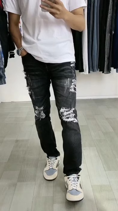 ￼Trondheim Celana Jeans Pria Sobek Luiz Whisker Black🤩#celanasobek #jeans