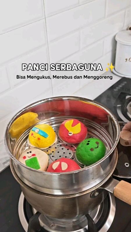 panci serbaguna bisa untuk masak mpasi, menggoreng, merebus dan mengukus #panciset #pancikukus #panciserbaguna #pancisetkukus #pancimurah #panci