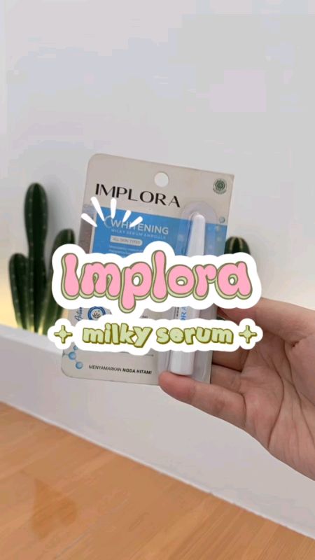 Bagus bgt buat bantu menyamarkan noda hitam di wajah. 😍 #implora #imploracosmetics #whiteningmilkyserumampoule