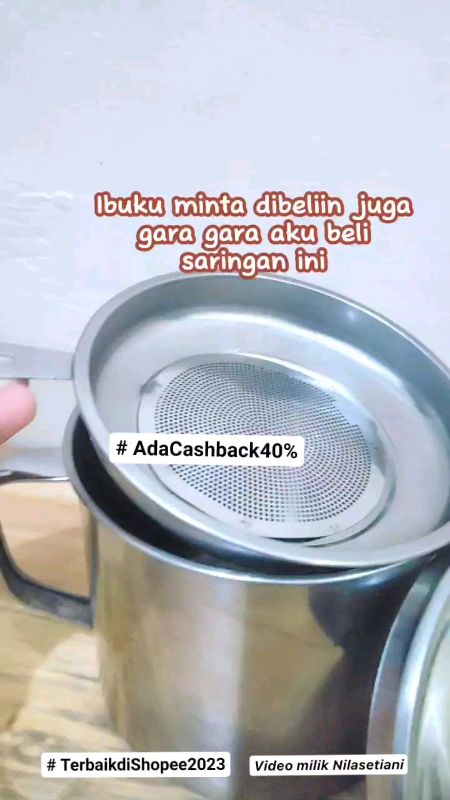 cekout+klaim cashback 40%nya kaka#TerbaikdiShopee2023 #AdaCashback40% #RacunShopee #Cashback40Persen #saringanminyak #saringanminyakstainless
