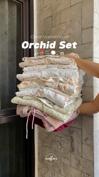 ༘⋆🌷🫧💭₊˚ෆ Color Variation of Orchid Set Which one your favorite? 🤍 #onesetkekinian #koreanoutfit #RacunShopee #fashionwanita
