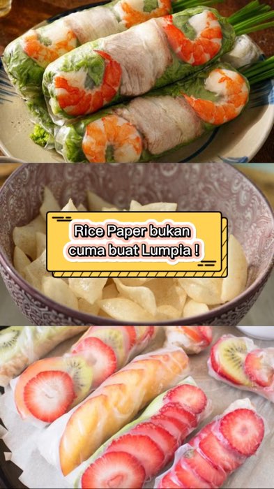 Rice paper ternyata bisa jadi apa aja, lho! Dari lumpia segar, dumpling crispy, hingga dessert manis yang segar. #ricepaper #kreasiricepaper