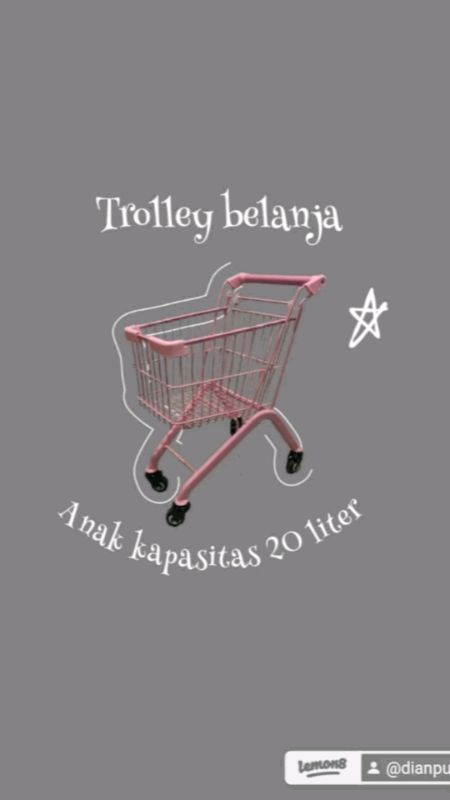 Trolley belanja anak kapasitas 20 liter. #ShopeeVideoCreator #RacunShopee #goldentick #trolley #trolleybelanjaAnak