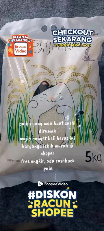 Koshihokari beras jepang 5 kg#RacunShopee #ViralDiShopeeVideo #DiskonRacunShopee #Diskon50Persen #GratisOngkirRP0 #RacunShopeeCheck #SpillRacunShopee