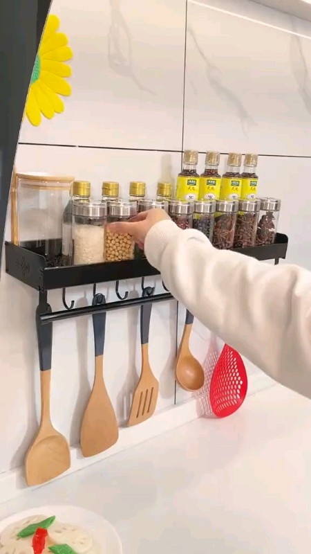Rak dinding dapur tinggal tempel 😍 #fypdongggggggg #rakdapuraesthetic #shopeevidiocheck #fyppppppppppppppppppppppp
