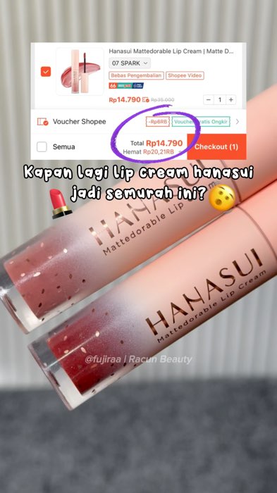 Shade 07 cakep bgt wajib punya!🫨 #RacunShopee #DiskonRacunShopee #racunfujira #hanasui #hanasuilipcream #hanasuimattedorablelipcream