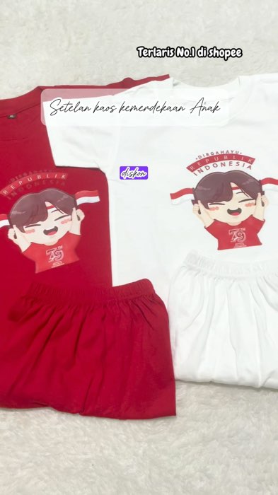 Paling murah di shopee ♥️#ShopeeLook #GratisOngkirRP0 #DiskonRacunShopee #setelankaoskemerdekaan #kaosanakkemerdekaan #kaos17agustus