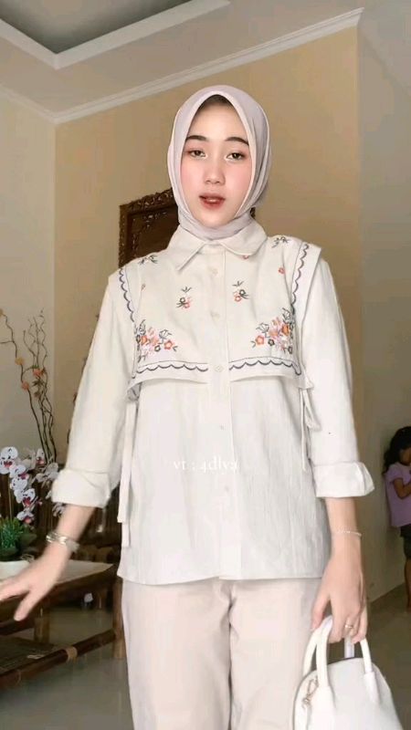 kemeja bordir linen #kemejawanita #kemejakekinian #kemejabordir #kemejalinen #RacunShopee #ShopeeLook