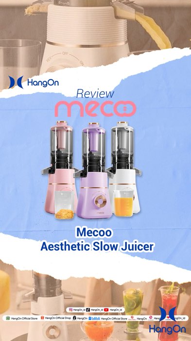 Mecoo Aesthetic Slow Juicer punya corong yang lebar lohhh😍, jadi kamu bisa langsung memasukan buah secara utuh🤩✨ #mecoo #slowjuicer #blender #juice