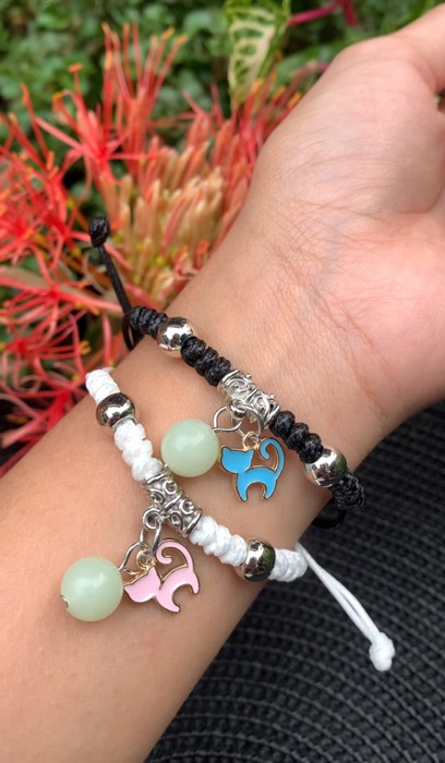 Gelang couple #gelangcouple #gelang #bracelet #kucing #cat #glowinthedark #RacunShopee