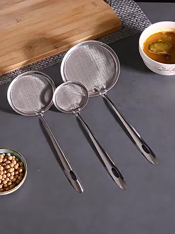 Saringan Minyak  Stainless/saringan minyak/penyaring ampas/ Goreng Serok Jaring Halus Full Stainless Steel Strainer Serbaguna