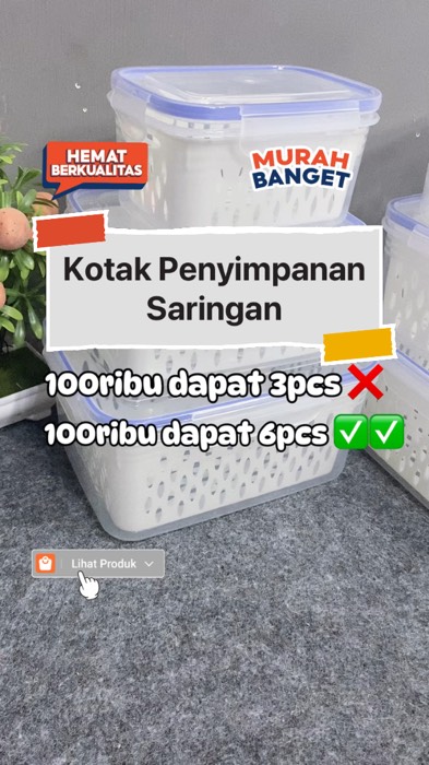 Kotak Penyimpanan Saringan 3 ukuran 👍 #fyp #RacunShopeeLokal #racunshopeemurah #RacunShopee #kotakpenyimpanansaringan #containerbox