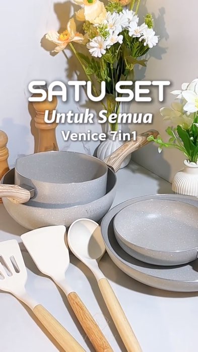 Venice panci set 7in1 🥰 #panci #panciset #wajanantilengket #wajan #cookware #alatmasak #shoopevideo #RacunShopee #ShoopeLook #fyp