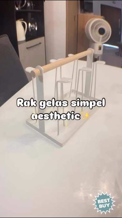 Udah pakai beberapa bulan aman gak karatan👍🏻 kokoh banget😍 #rakgelasaesthetic #tempatgelas #barangaesthetic #GratisOngkirRP0 #trending #fyp