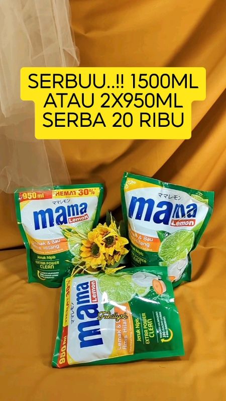 SERBUU..!! 1500ML ATAU 2X950ML SERBA 20 RIBU#mamalemonjeruknipis #mamalemon #sabuncucipiringmamalemon #mamalemonmurah #serbamurah