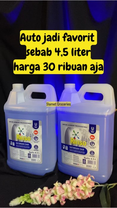 Auto jadi favorit sebab 4,5 liter harga 30 ribuan aja#rinsocairmurah #detergentlaundry #rinsomatic #Rinso #detergentmurah