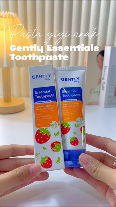 @gentlyindonesia pasta gigi aman jika tertelan😍✨#gentleessentialstoothpaste #essentialtoothpaste #pastagigianak #gentle #perawatangigianak #GratisOng