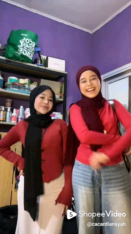 ootd maroon knitt | Shopee Video Indonesia
