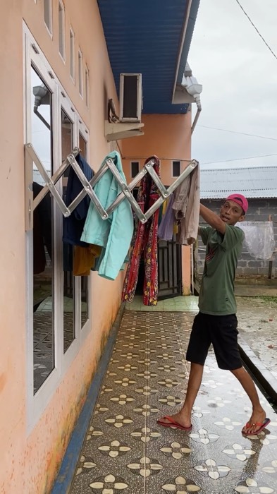 Jemuran lipat tempel tembok anti karat #jemuranlipat #jemuranlipatstainless #jemuranlipatdinding