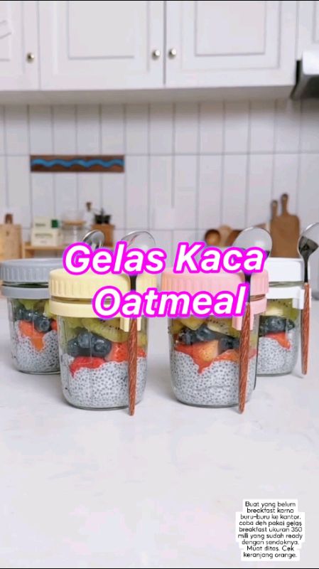 #tempatsarapangelaskaca #gelaskacaoatmeal #RacunShopee