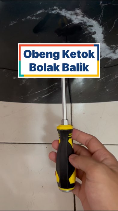 Obeng Ketok Bolak Balik Plus Minus Gagang Karet #RacunShopee #DiskonRacunShopee #obengketok #obeng2way #ShopeeLook #shopeevideo