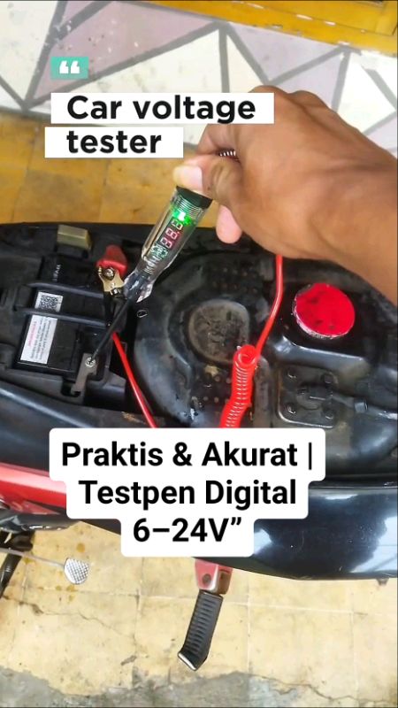 Testpen Digital 6–24V – Auto Voltage Tester Mobil & Motor | Obeng Digital Kelistrikan#TestpenDigital #AutoVoltage #TesterKelistrikan #ShopeeKuning #Ob