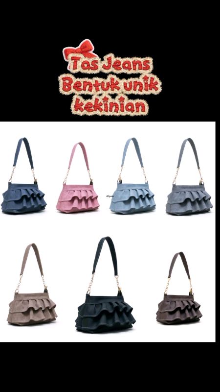 Tas gemes bentuknya kaya rok mini #taswanita #taskecil #tasselempangwanita #shoulderbag #tasjeans #tasrenda
