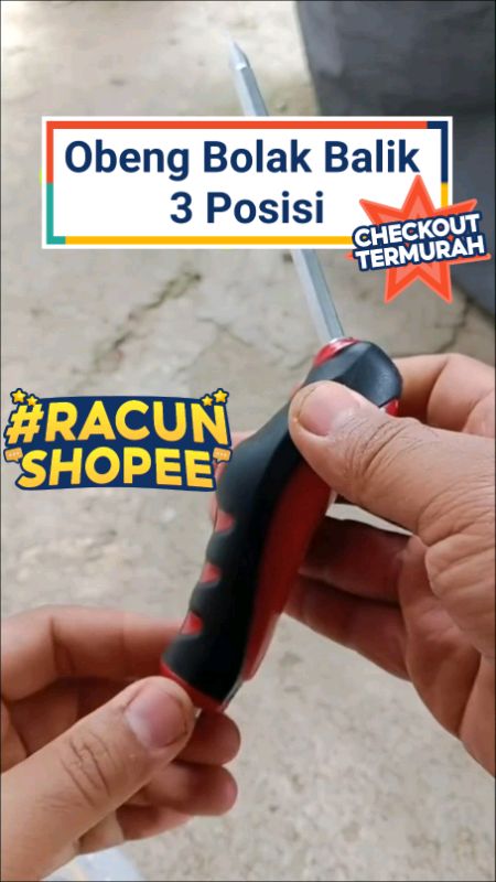 Obeng Bolak Balik 3 Posisi #ObengMultiFungsi #ObengMurah #ObengKetok #RacunShopee #SpillRacunShopee #ViralDiShopeeVideo #SpillBawaBerkah #ShopeeLook