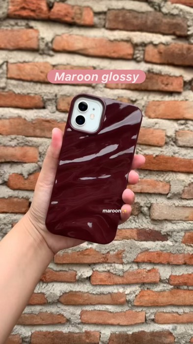 maroon glossy✨ #caseiphone #casehp #casemaroon #marooncase #RacunShopee #ViralDiShopeeVideo #RacunShopeeCheck