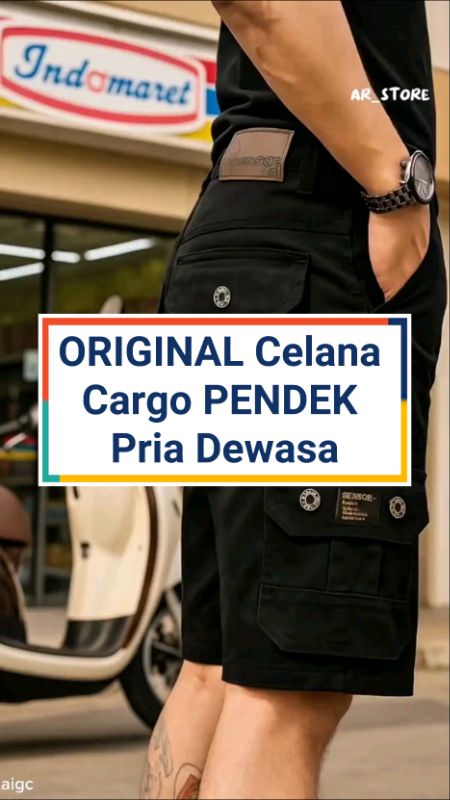 ORIGINAL Celana Cargo PENDEK Pria Dewasa#shopeevideo #shoopefeed #ShopeeHaul #ShopeeFashionHaul  #RacunShopee#celanacargo
