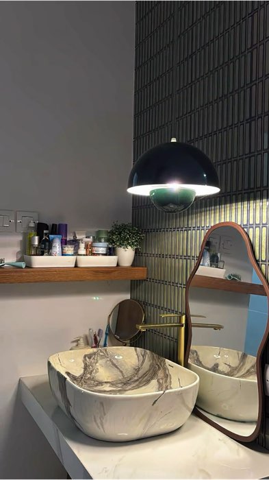 Rekomendasi printilan powder room wastafel estetik