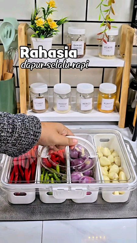 rahasia dapur rapi #containerkulkas #container #tempatcabe #tempatbumbudapur