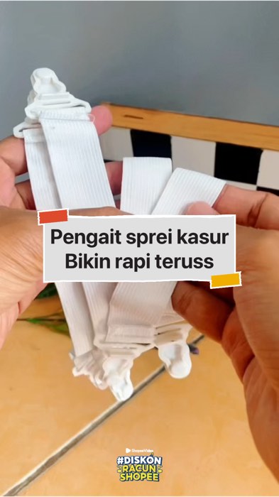 Pengait sprei kasur #PromoNonStop #viraldishopeevideo #racunshopee #diskonracunshopee #SpillRacunShopee #pengaitsprei #karetsprei #homeliving