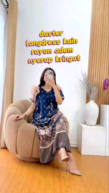 daster longdress kain rayon adem lembut nyerap kringat JD nyaman sekali di pake..ukuran ld115pb120.muat untuk bb40-85kg#longdrees #dastwrrayonmotif #R