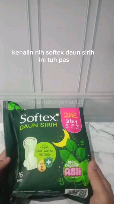 SOFTEX DAUN SIRIH 3 IN 1, TERSEDIA 3 UKURAN #softexdaunsirih #softex3in1daunsirih #pembalutwanita