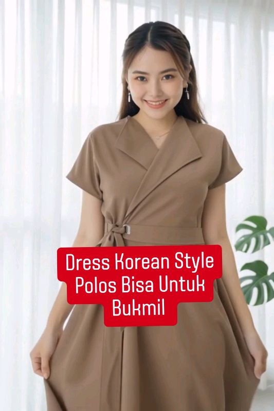 Dress Korean Style Polos Bisa Untuk Bukmil #RacunShopee #SpillBawaBerkah #GratisOngkirRP0 #ShopeeLook #ShopeeFashionHaul #dress