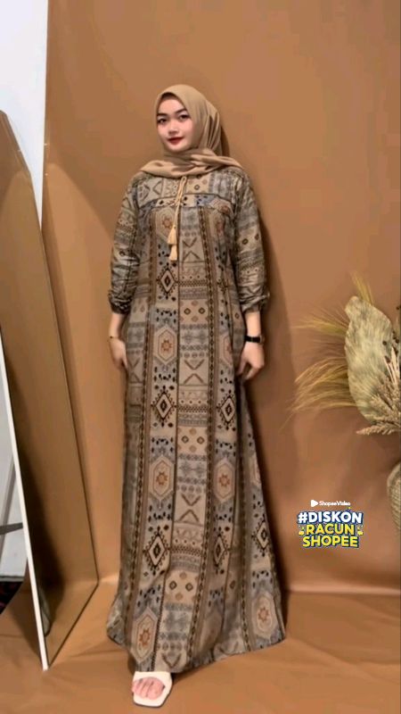 Gamis Rayon Premium Motif Entik #gamiskekinian #gamisrayon #dress #rayon #longdress